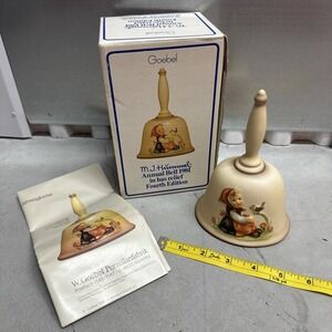 Vintage 1978 MJ Hummel Annual Bell Little Girl With Bird -‎ Ceramic Bell Goebel